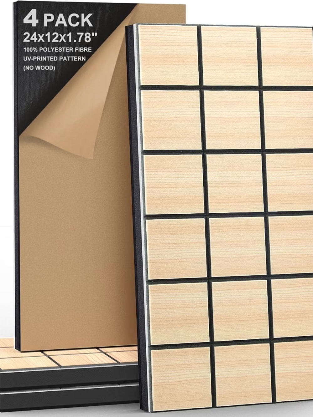 ArtVivid 4 Pack Acoustic Wall Panel, Soundproof Foam Panels for Wall